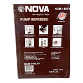 اسپرسوساز 1200 میلیلیتری نوا مدل NCM-149، با مصرف پودر و پد قهوه، مناسب تهیه اسپرسو، کاپوچینو، کافه لاته و موکا، دارای 2 عدد نازل قهوه، حالت آماده به کار، سیستم گرم کردن فنجان